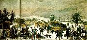 daniel von hogguer folkliv pa en vintermarknad i lappmarken oil painting